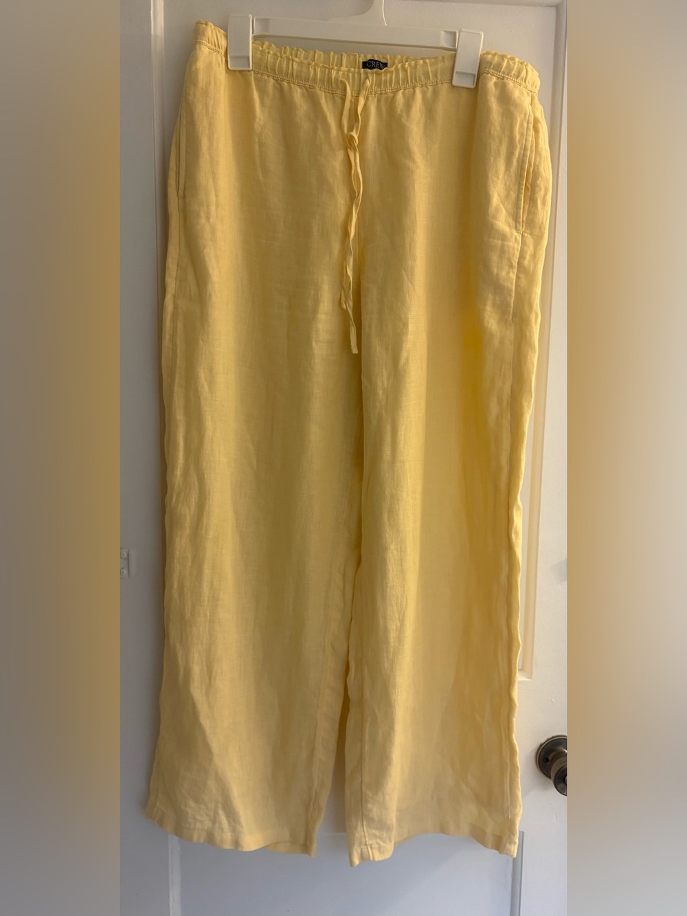 Jcrew 100% Linen Drawstring Wide Leg Lined Pants Size medium